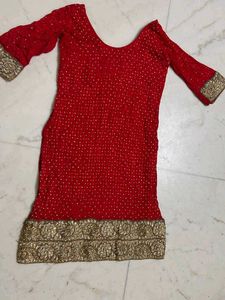 Red &amp; Gold Embellished Suit