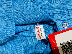 Babyhug Blue Knit Set - 0-3 Months