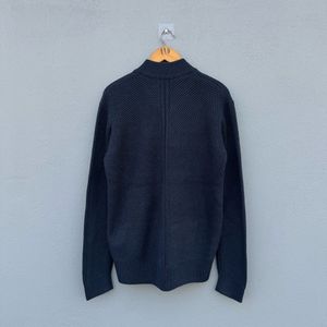 Navy Knit Zip Cardigan