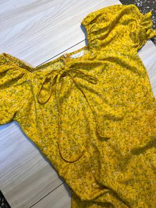 Berry Lush Yellow Floral Ruffle Mini Dress