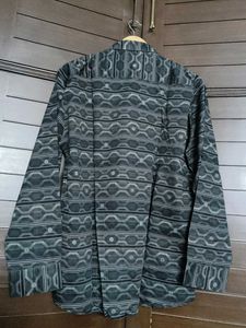 Men&#39;s Black Cotton Patterned Casual Shirt