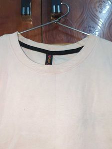 Baby Pink Fitted Crop Tshirt