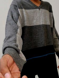 Striped V-Neck Sweater