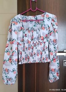 Pinterest Sss White Floral Crop Top