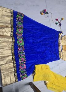 Blue Embroidered Lehenga Choli