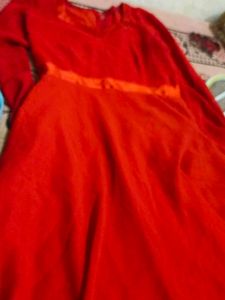 Plain Red Colour Dress