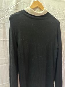 Warm Black White Collar Sweat Shirt zara