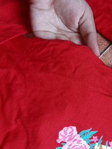Red Full Sleeve Cotton Tshirt
