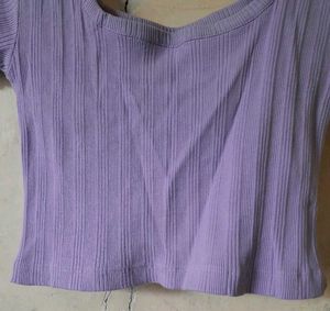 Purple Ribbed Top