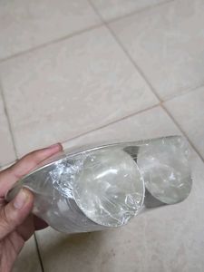 Silver Glow Set Of 2 Glasses And A Tray