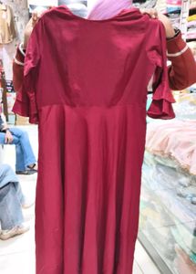 Elegant Maroon Embroidered Dress