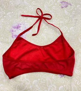 Halter Neck Tie Up Crop Top Bra