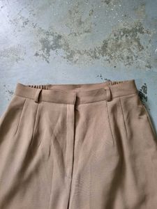 Beige Wide Leg Pants
