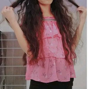 Cute Pink Floral Top