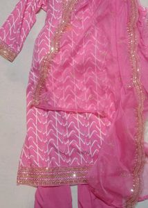 Pink Printed Readymade Suit