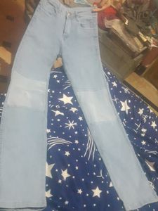 Plain Blue Straight Jeans