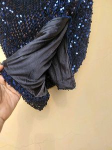 Sequins Waist Fit Party Wear Skirt N Top Set