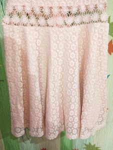 Pink Lace Fit &amp; Flare Dress