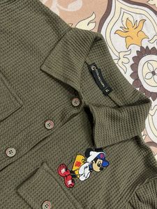 Olive Green Button-Down Top