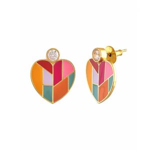 Voylla Valentine&#39;s Day Mosaic Heart Earrings