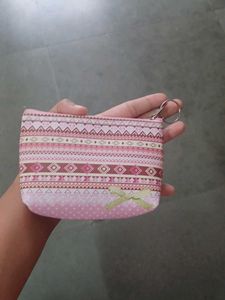 Cute Pink Patterned Pouch(for Small Items)