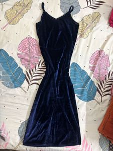 Navy Velvet Slip Dress
