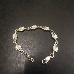 Pure Silver CZ Adjustable Hand Bracelet