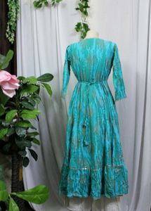 Teal Embellished Maxi Dress