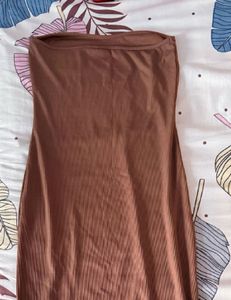 Brown Long Sleeve Mini Dress