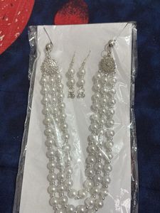 Pearl Necklace &amp; Earring Set
