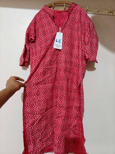Red Patterned Tunic Top