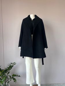 Black Wrap Overcoat