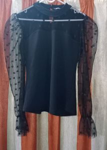 🎀 Black Full Sleeves Net Top 🎀