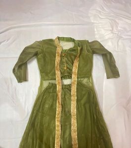 Olive Green Embellished Lehenga Set