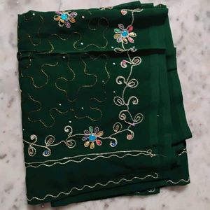 Women's Green Georgette Saree