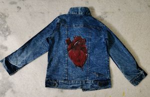 heart denim jacket