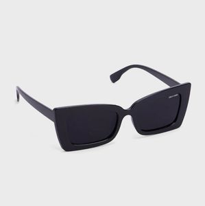 Black Solid Cat Eye Thick Template Sunglasses