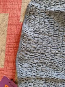 Denim peplum tube top (New)