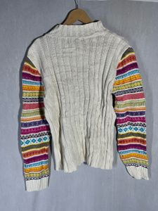 Colorful Sleeve Knit Sweater