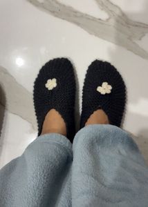 Cozy Black crochet socks
