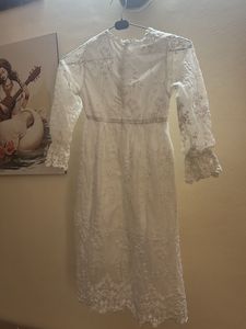 White Net Casual Frock