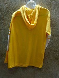 Yellow Distressed Long Sleeve Hoodie