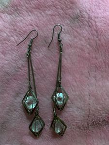 Dangling Gemstone Earrings
