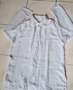 White Sheer Button-Up Shirt