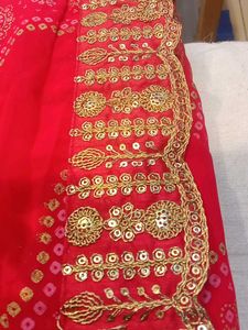 rose color Embellished Saree