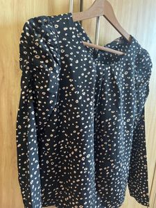 Black Animal Print Blouse- Never Used- Size XS