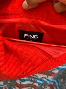 PING orignal deisgner Patterned Zip-Up Sweater