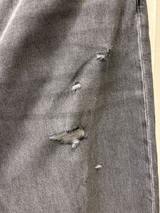 Gray Wide Leg Denim Pants