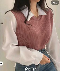 New With Tag Bow Korean Pink Shirt Sweater Pullove