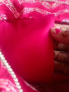 Red Zigzag Dress Material